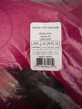 CROCS Kids Handle It Rain Boot - Candy Pink
